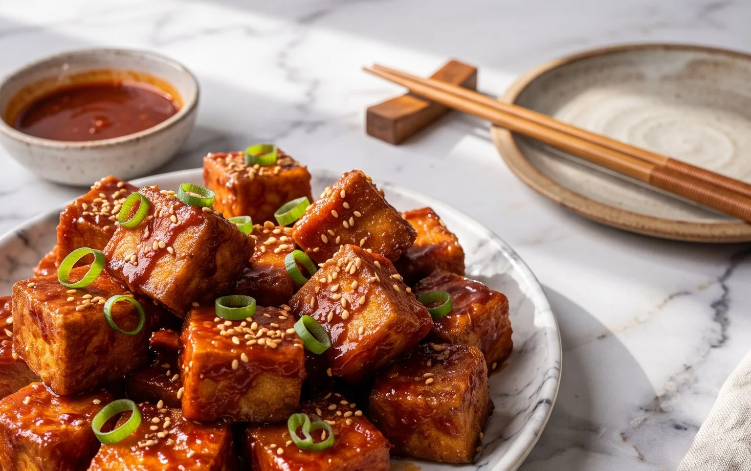 Crispy Gochujang Korean Tofu