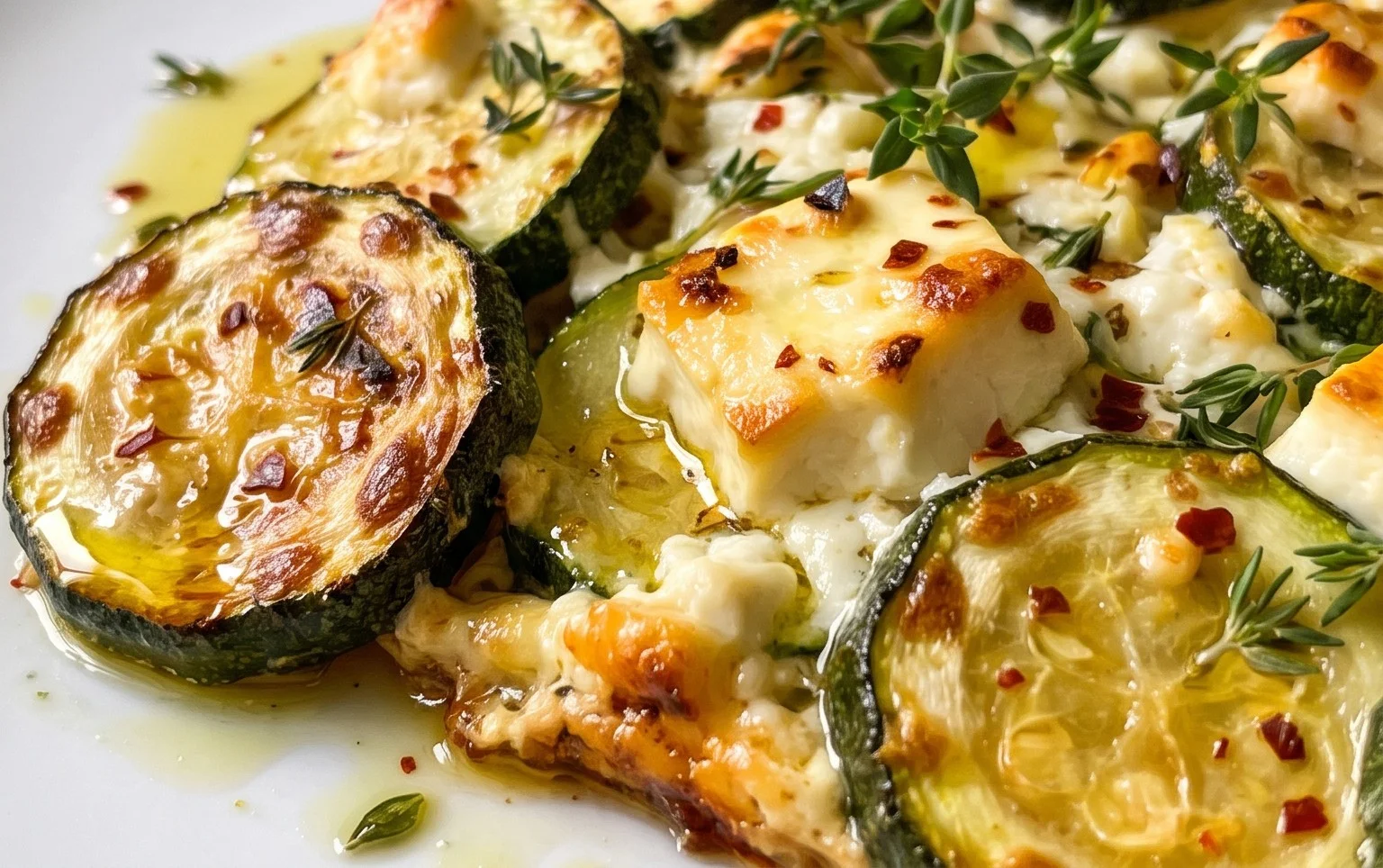 Courgettes feta au four
