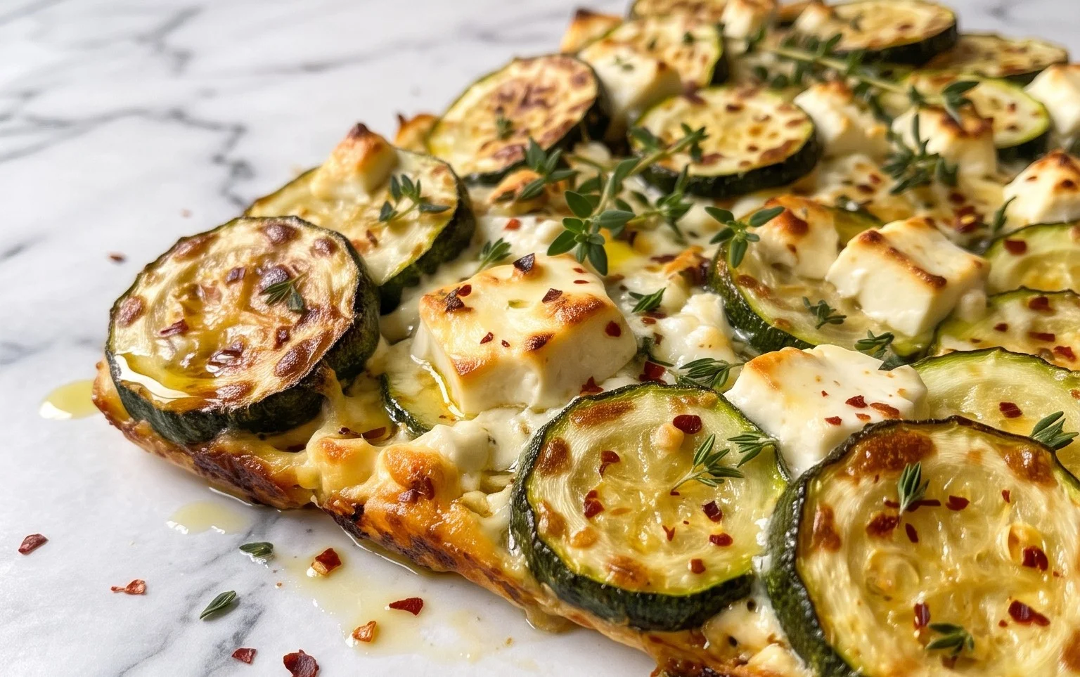 Courgettes feta au four