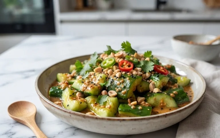 Cucumbers in Spicy Peanut Sauce