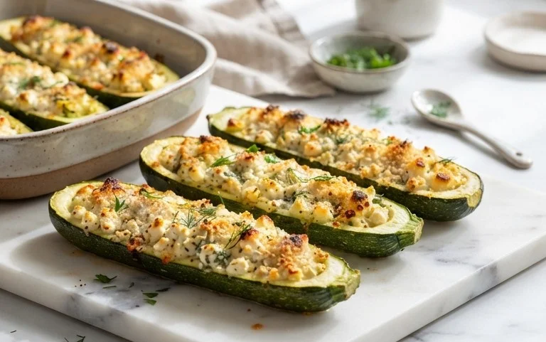 Feta Cheese Stuffed Zucchini