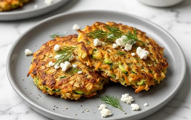 Zucchinipuffer mit Haferflocken und Möhren