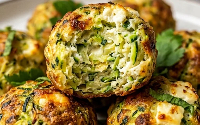 Knusprige Zucchini-Feta-Bällchen aus dem Ofen genießen!