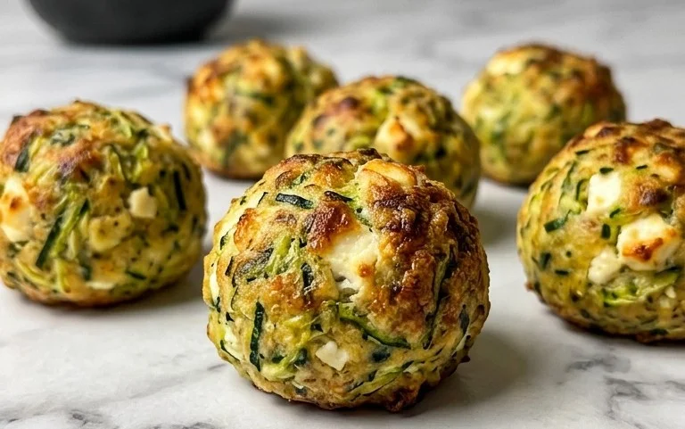 Knusprige Zucchini-Feta-Bällchen aus dem Ofen genießen!