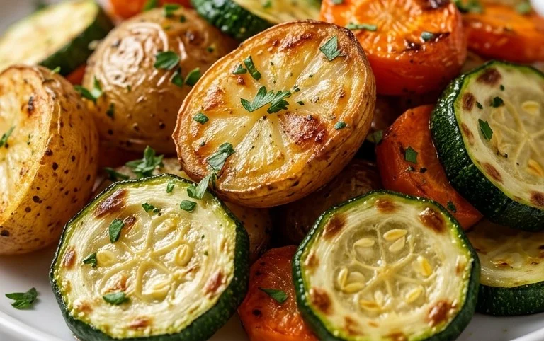 Garlic Herb Roasted Potatoes Carrots and Zucchini