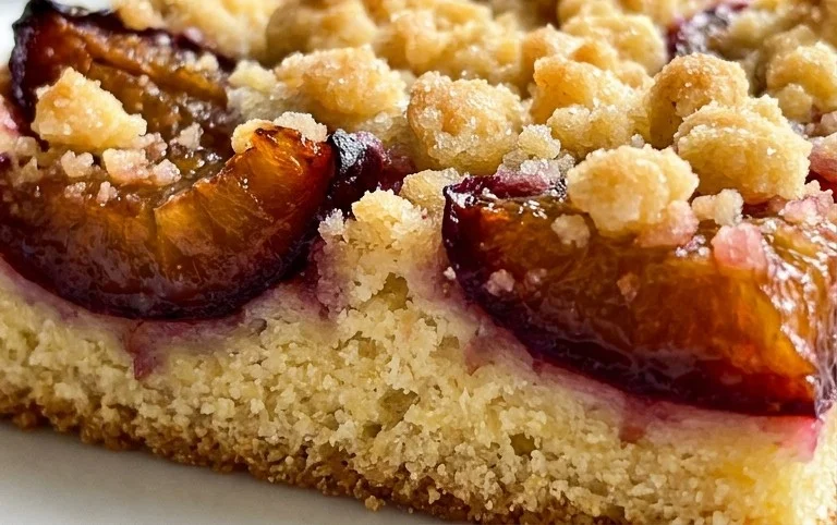 Pflaumenkuchen mit Streusel vom Blech (Quark-Öl-Teig)