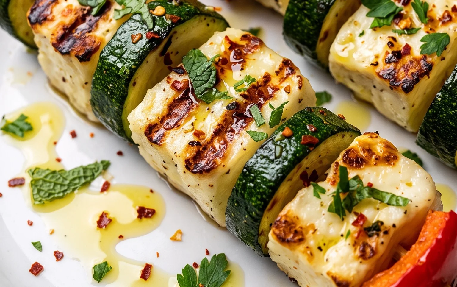 Halloumi Zucchini Spieße Vom Grill: Sommerlich, Lecker & Vegetarisch