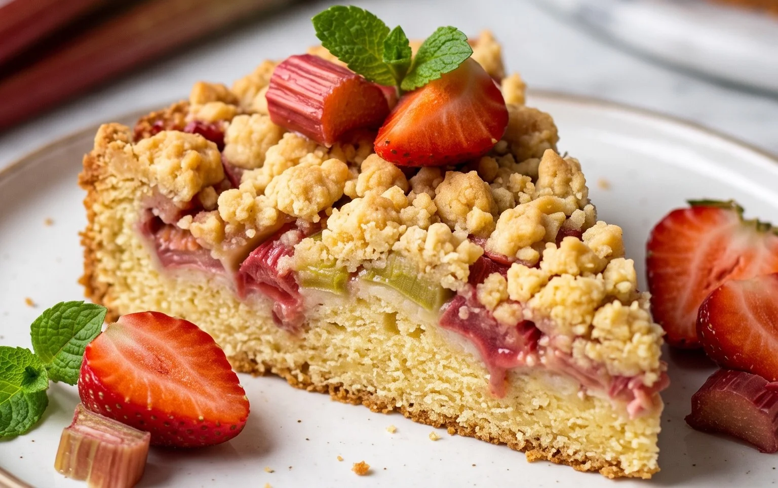 Rhabarberkuchen mit Streusel – Rezept für Eilige
