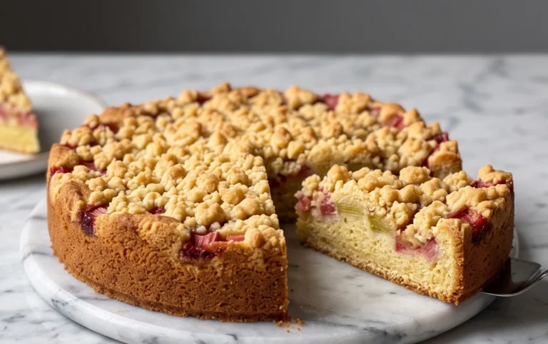 Rhabarberkuchen mit Streusel – Rezept für Eilige