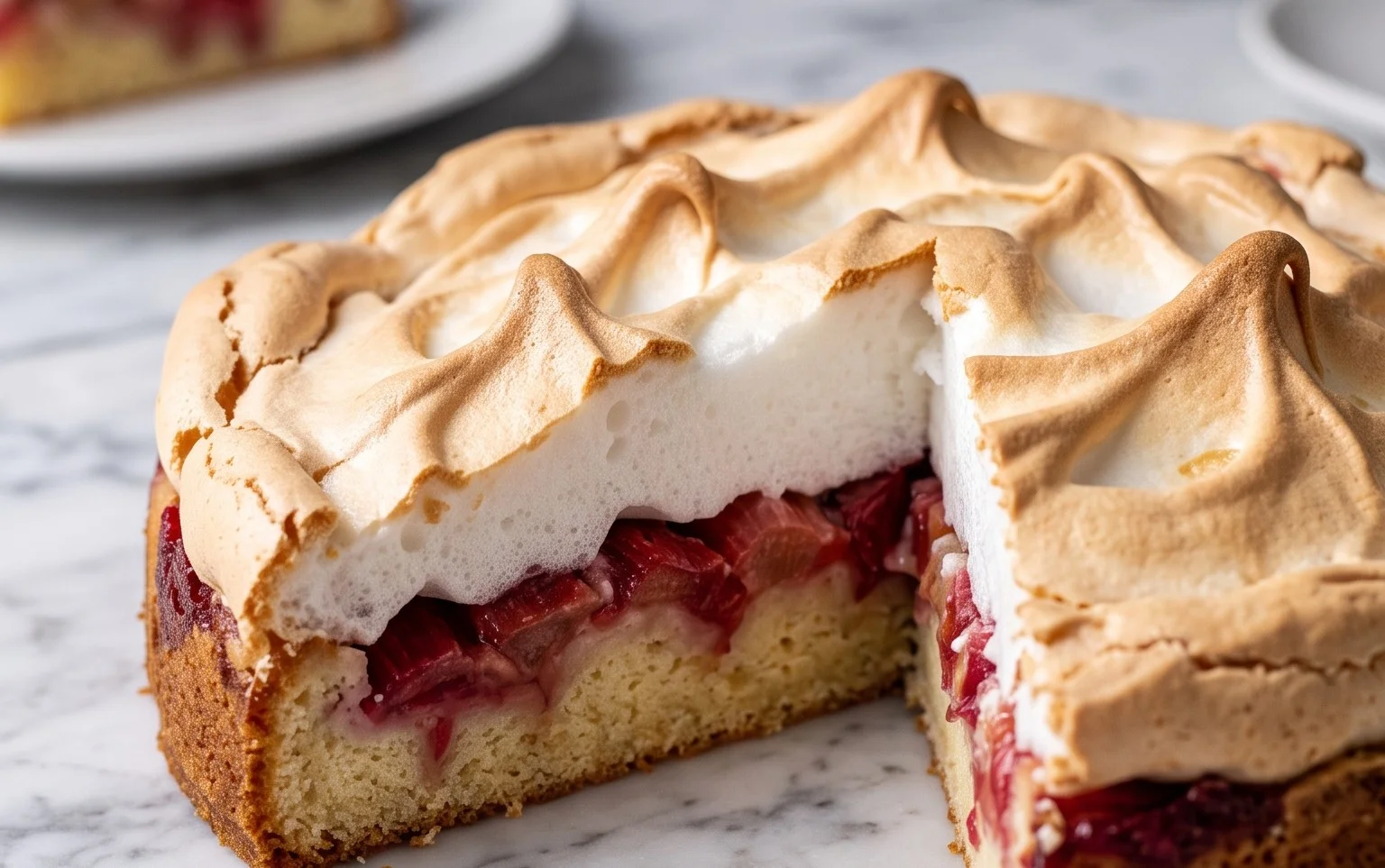 Rhabarber-Baiserkuchen
