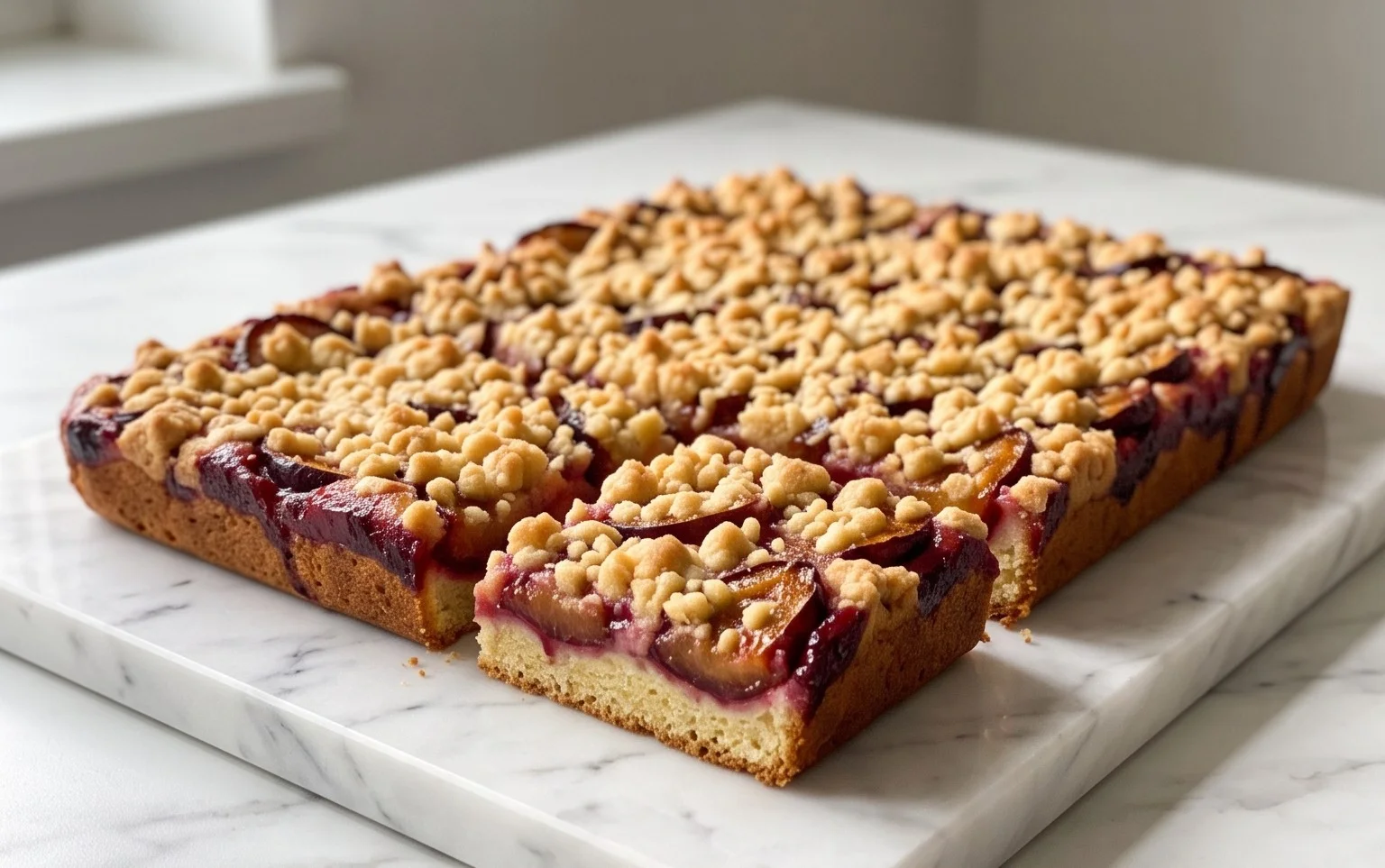 Saftiger Pflaumenkuchen vom Blech mit Streuseln von floweroma4