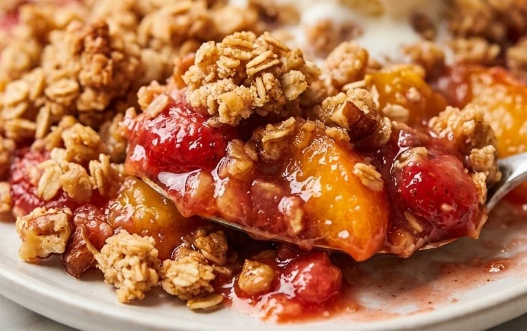 Peach & Strawberry Crisp