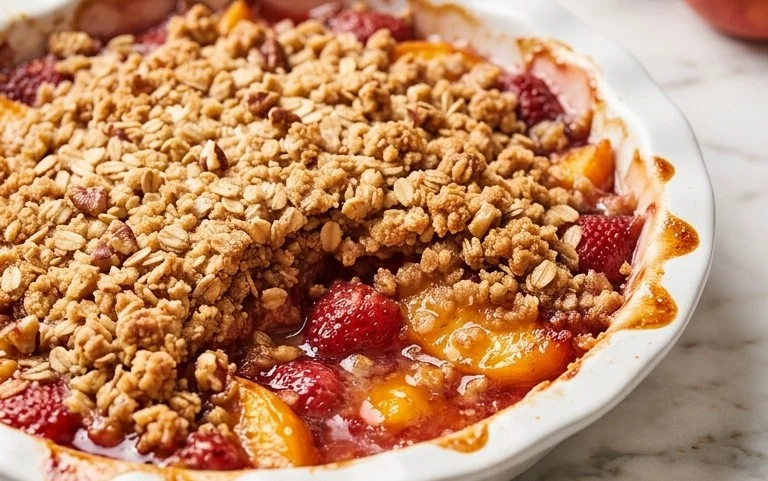Peach & Strawberry Crisp