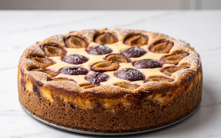 Zwetschgen-Topfenkuchen mit Nuss-Mürbteig