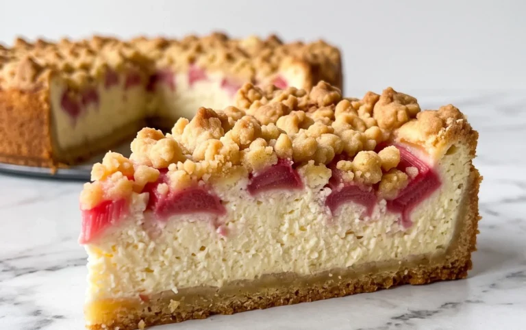 Rhabarber Quarkkuchen mit Butterstreuseln