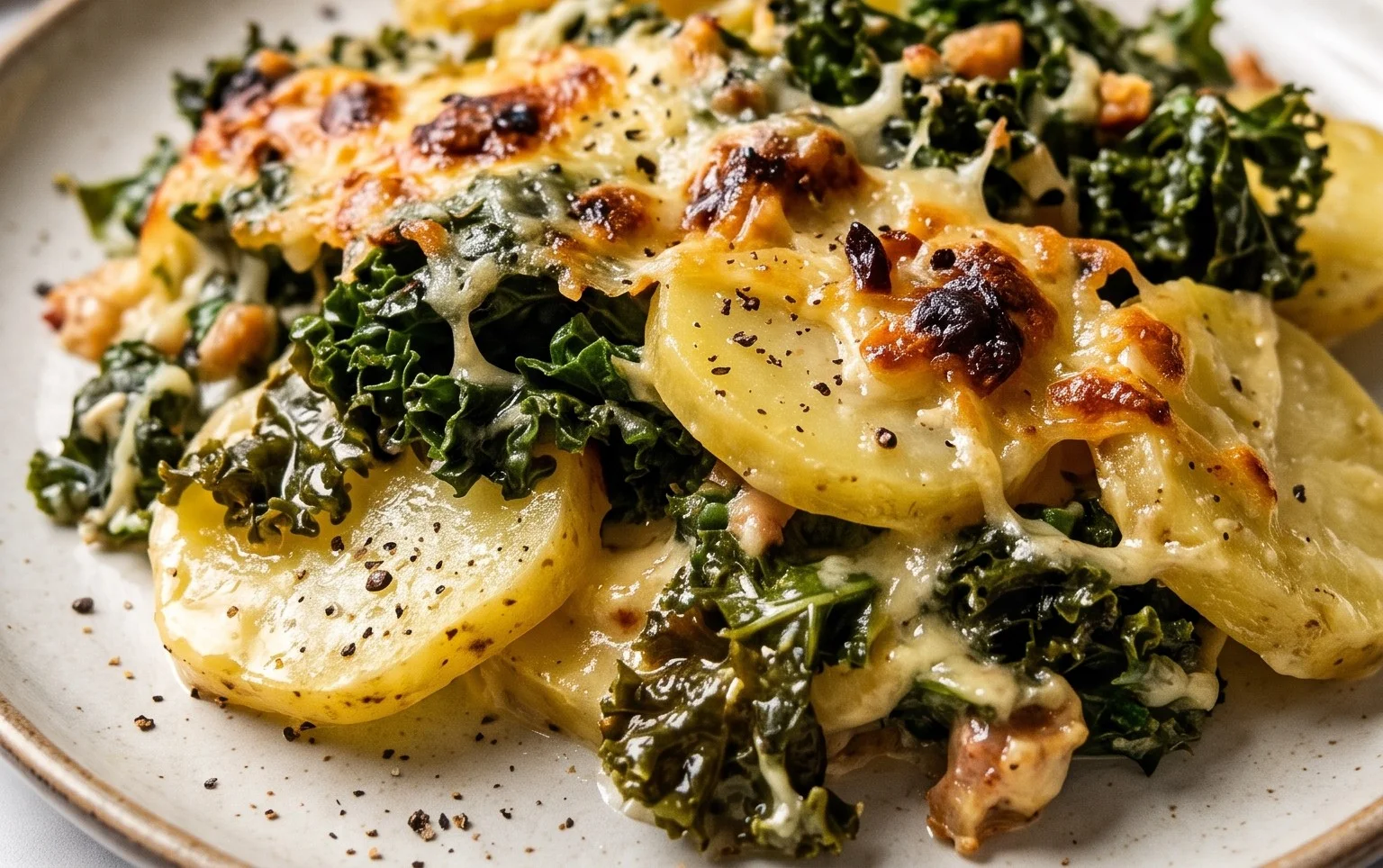 Grünkohlauflauf mit Kartoffeln